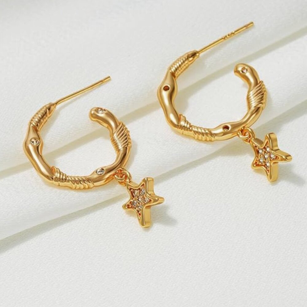 Stars Hoop Earrings - Picture 4 of 4
